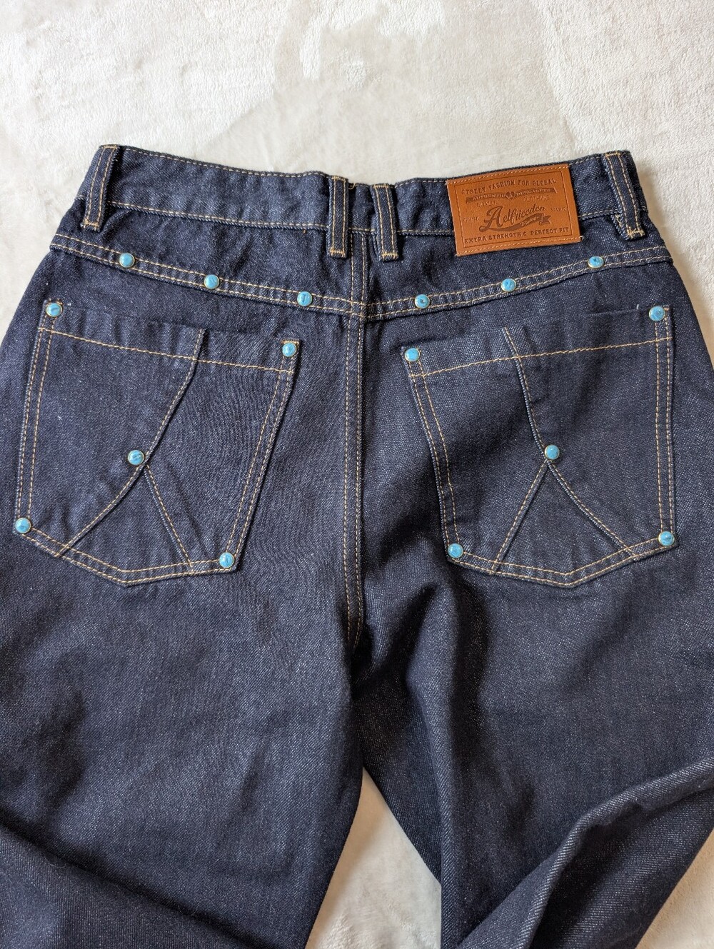 Aelfric Eden Baggy Jeans Vintage Rivet Barrel High Waisted Wide Leg Y2k NWT 29 - Picture 14 of 15